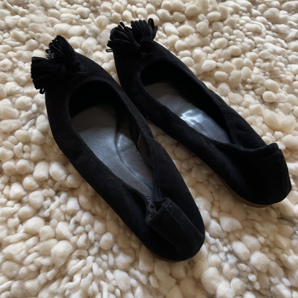 JCrew black Lottie Tassel Flats 6.5 (EU 37)